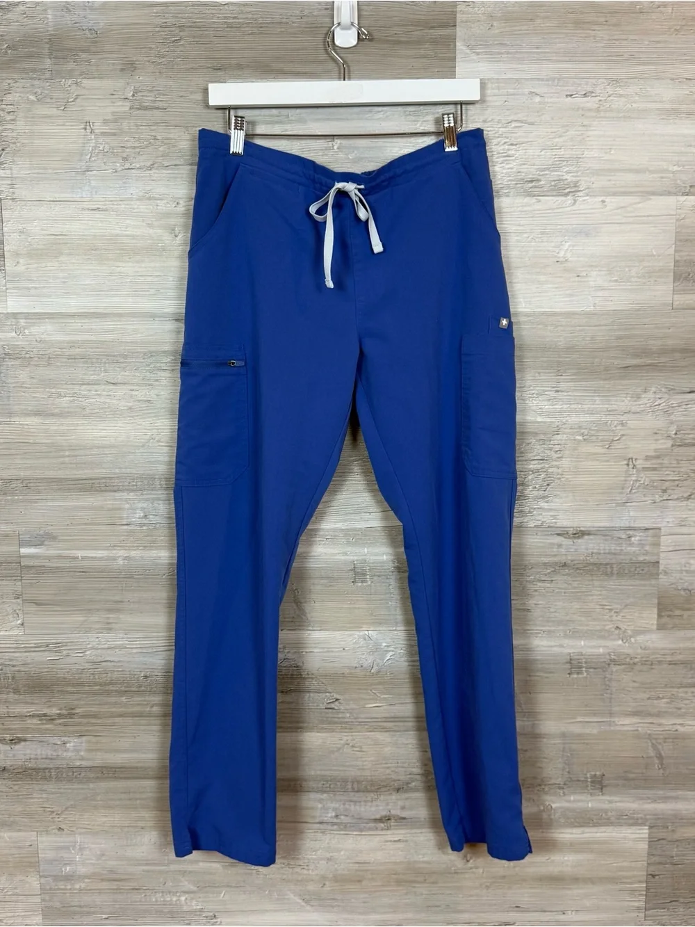 FIGS Yola Skinny Scrub Pants M Blue Cargo Pockets Technical Collection Medium